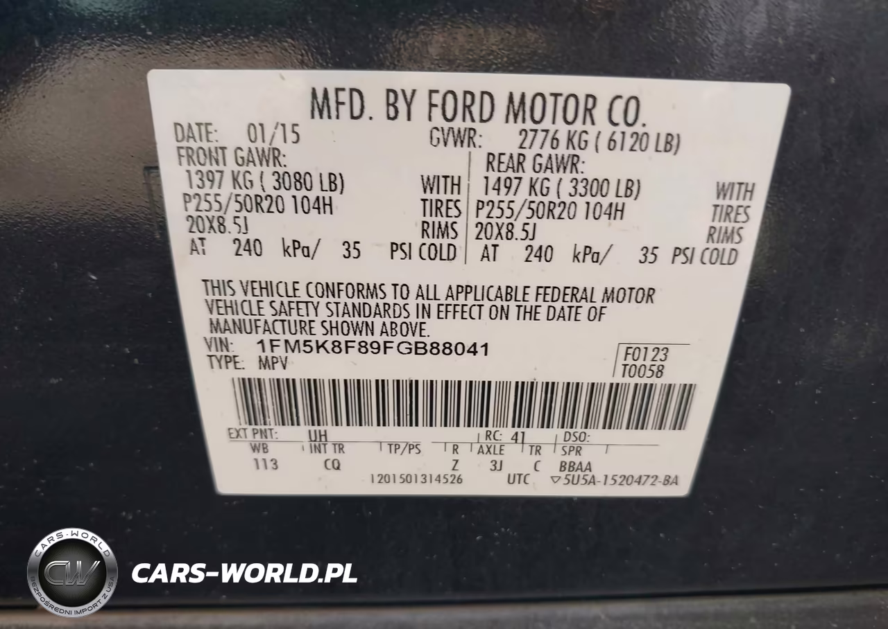 2015 Ford Explorer Limited VIN:1FM5K8F89FGB88041 - 9