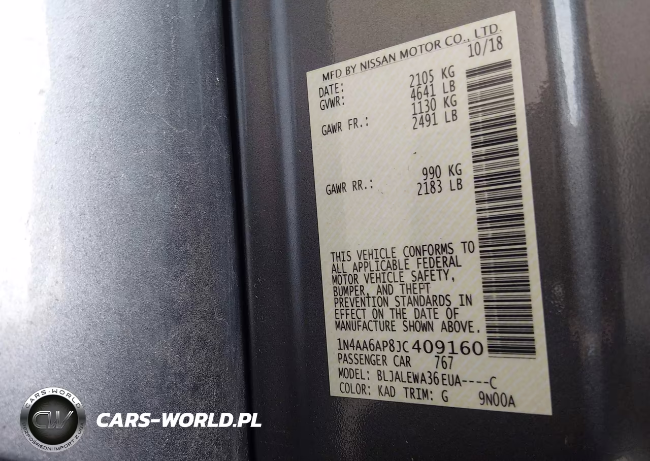 2018 Nissan Maxima 3.5 Sl VIN:1N4AA6AP8JC409160 - 9
