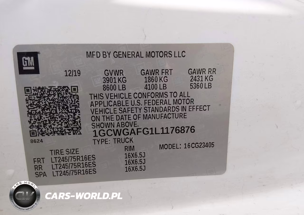2020 Chevrolet Express Cargo Rwd 2500 Regular Wheelbase Wt VIN:1GCWGAFG1L1176876 - 9