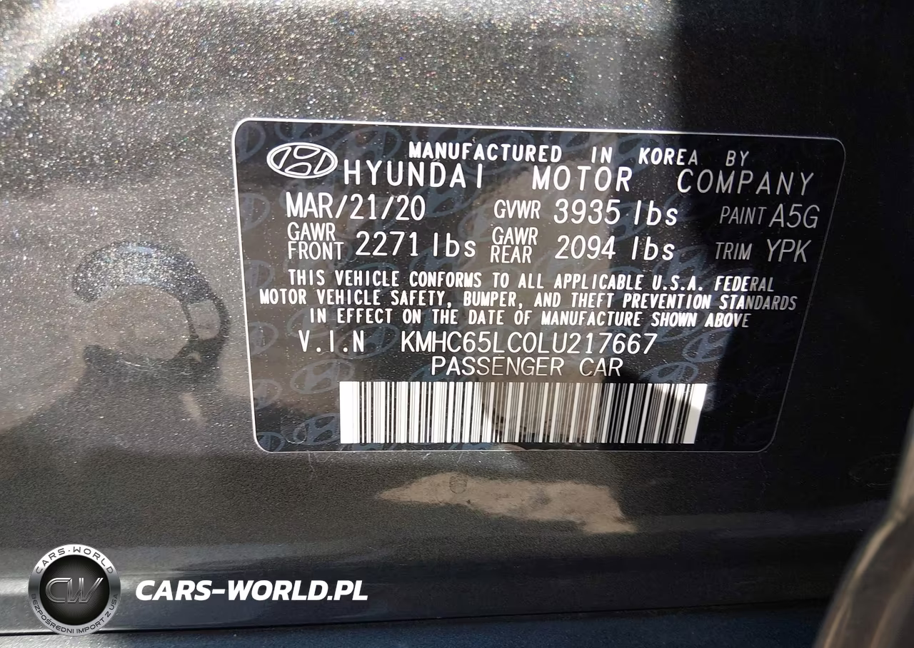 2020 Hyundai Ioniq Hybrid Blue VIN:KMHC65LC0LU217667 - 9