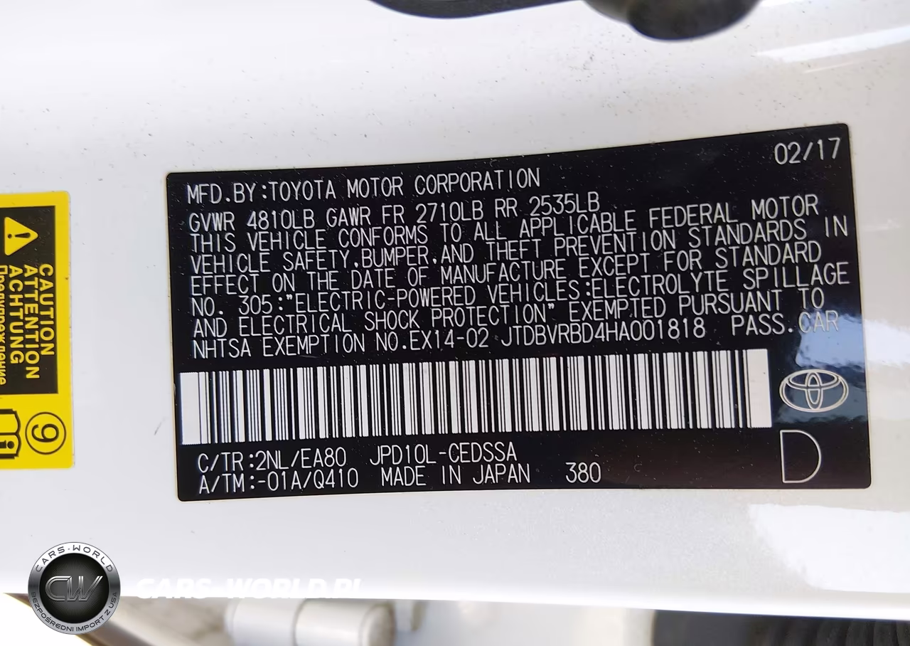 2017 Toyota Mirai VIN:JTDBVRBD4HA001818 - 9