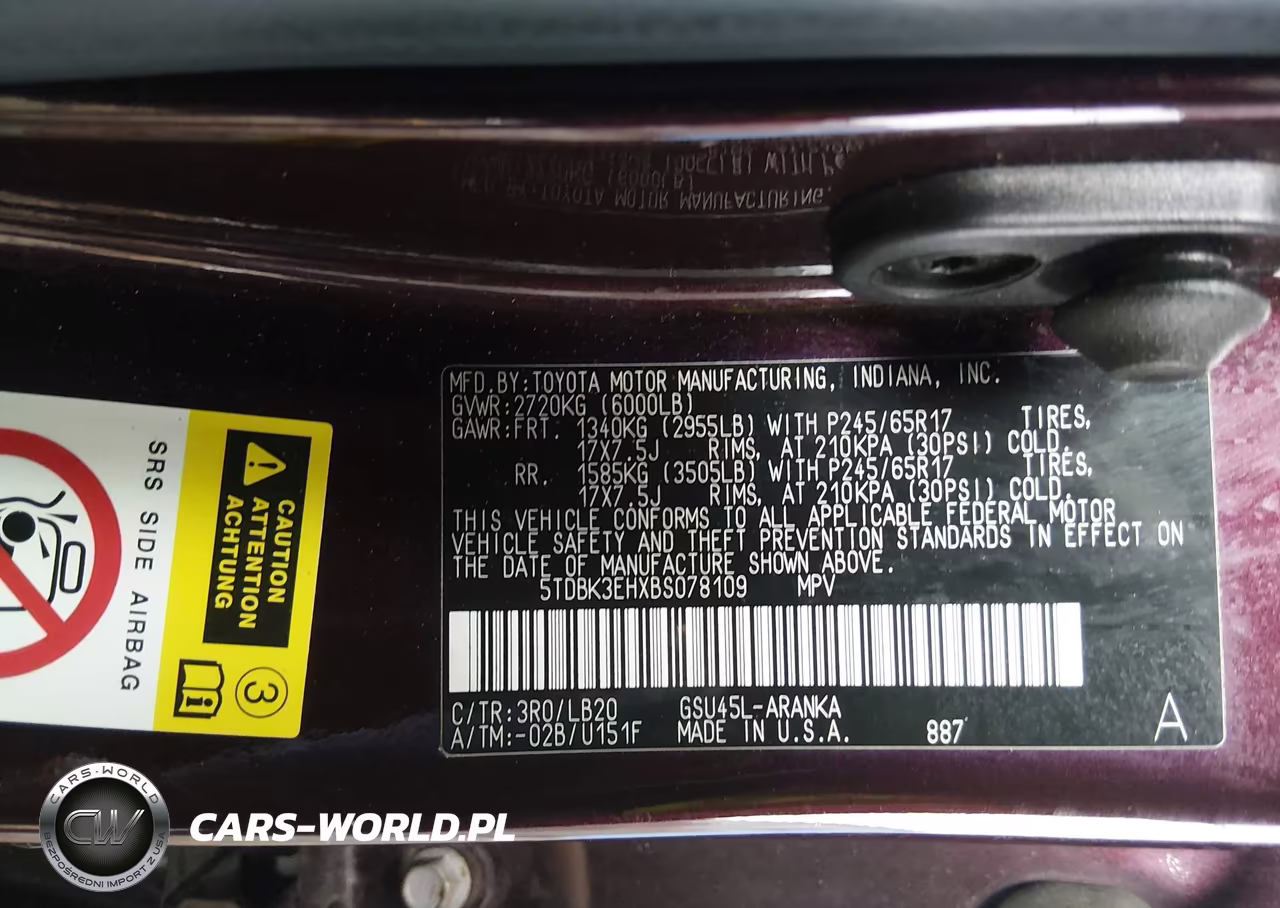 2011 Toyota Highlander Se V6 VIN:5TDBK3EHXBS078109 - 9