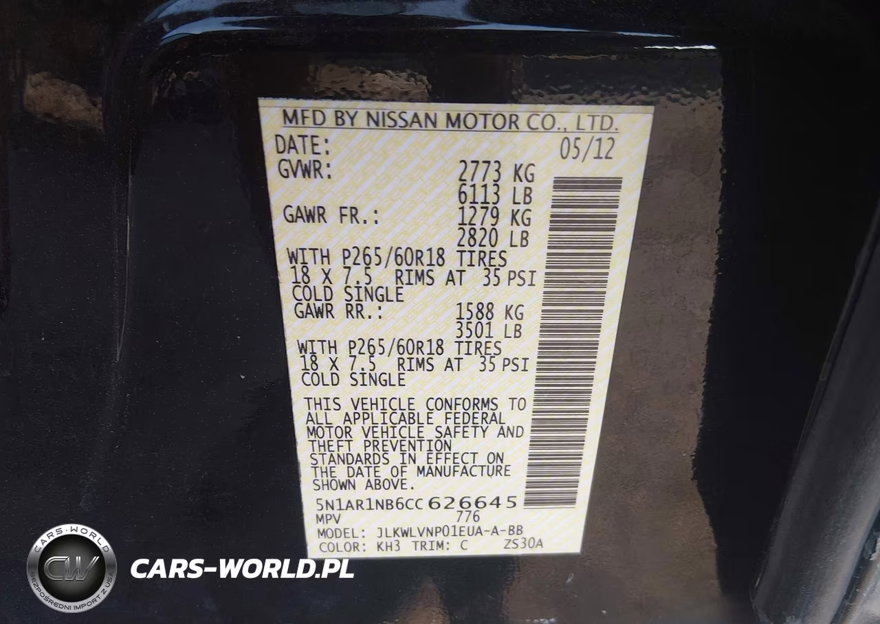 2012 Nissan Pathfinder Le VIN:5N1AR1NB6CC626645 - 9