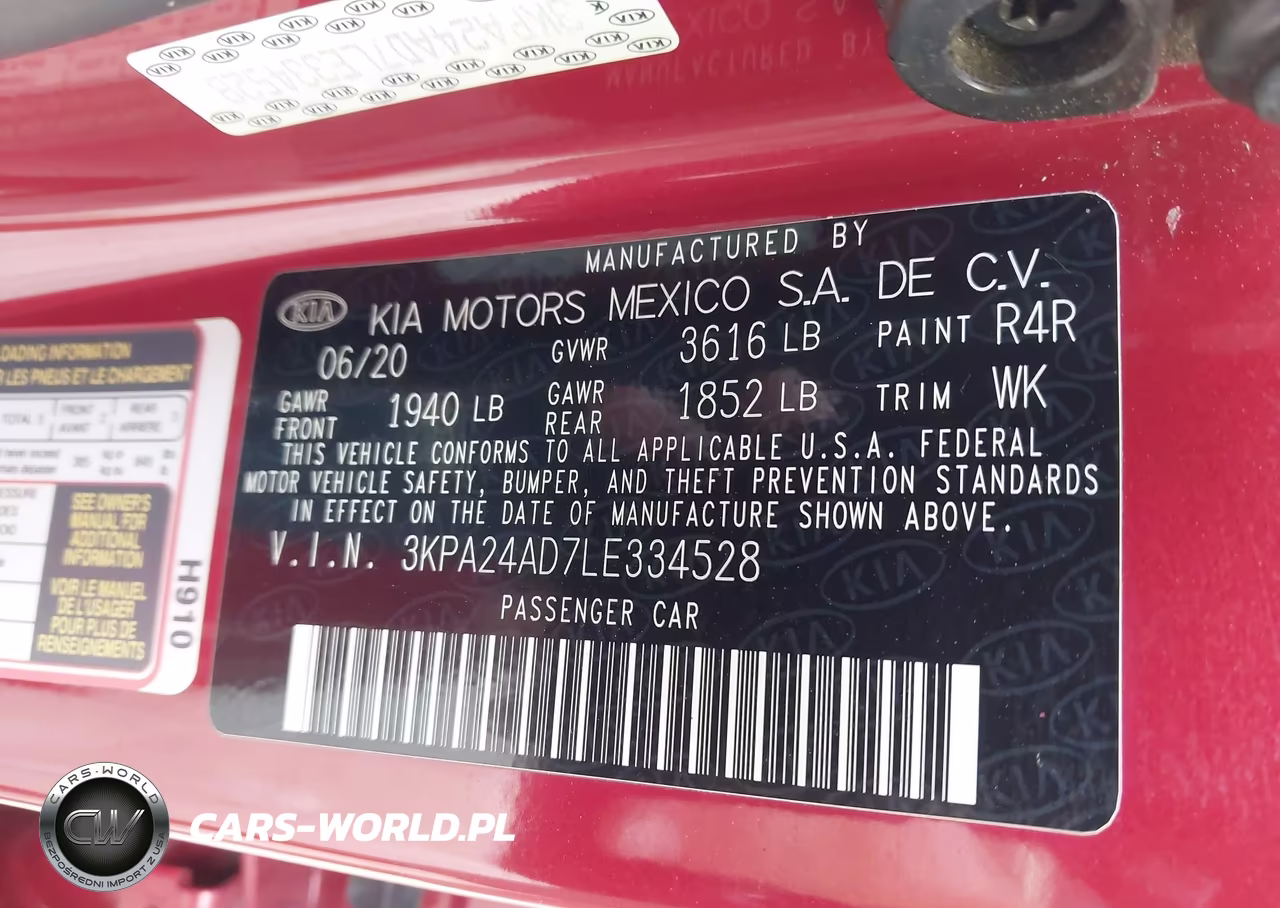 2020 Kia Rio S VIN:3KPA24AD7LE334528 - 9