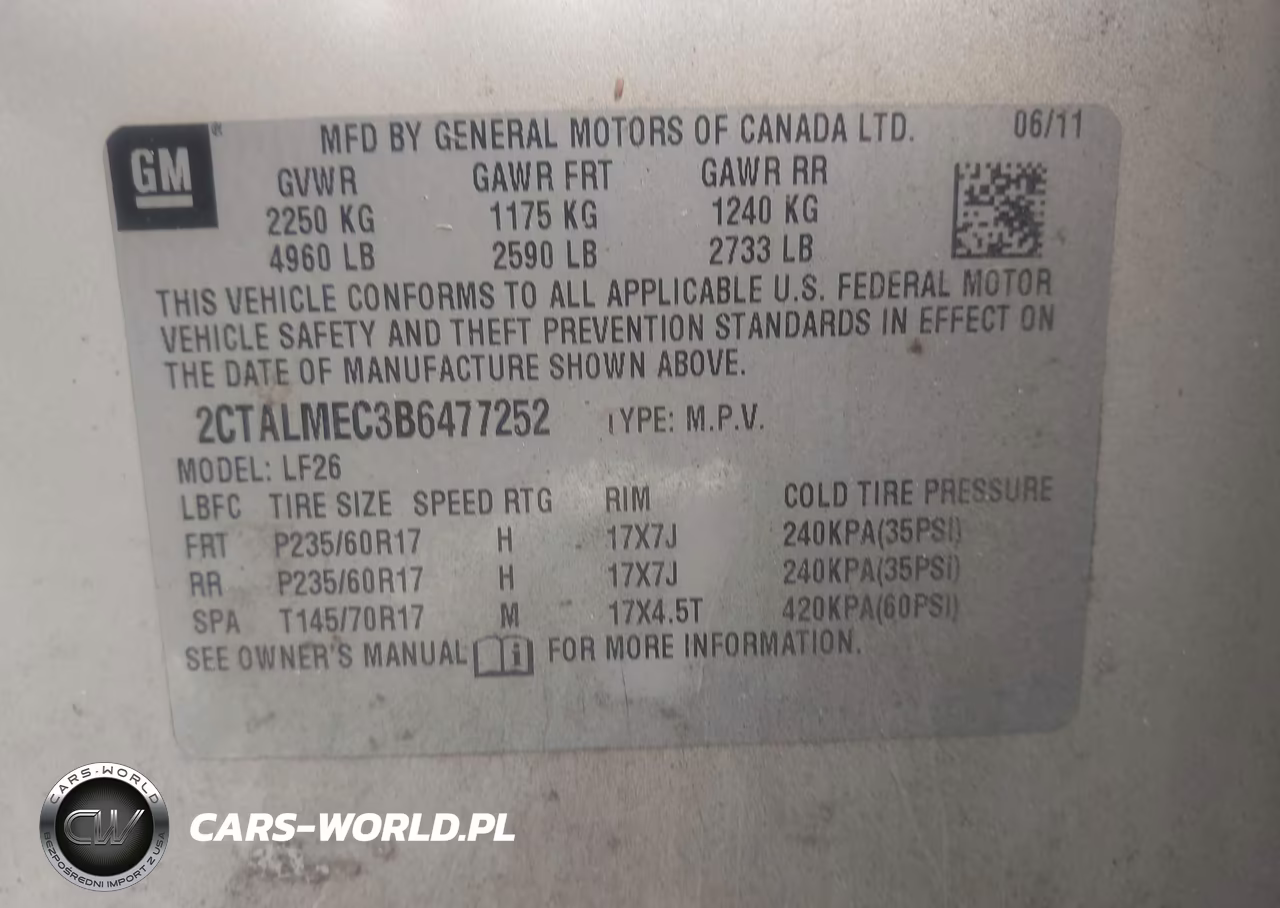 2011 GMC Terrain Sle-1 VIN:2CTALMEC3B6477252 - 9