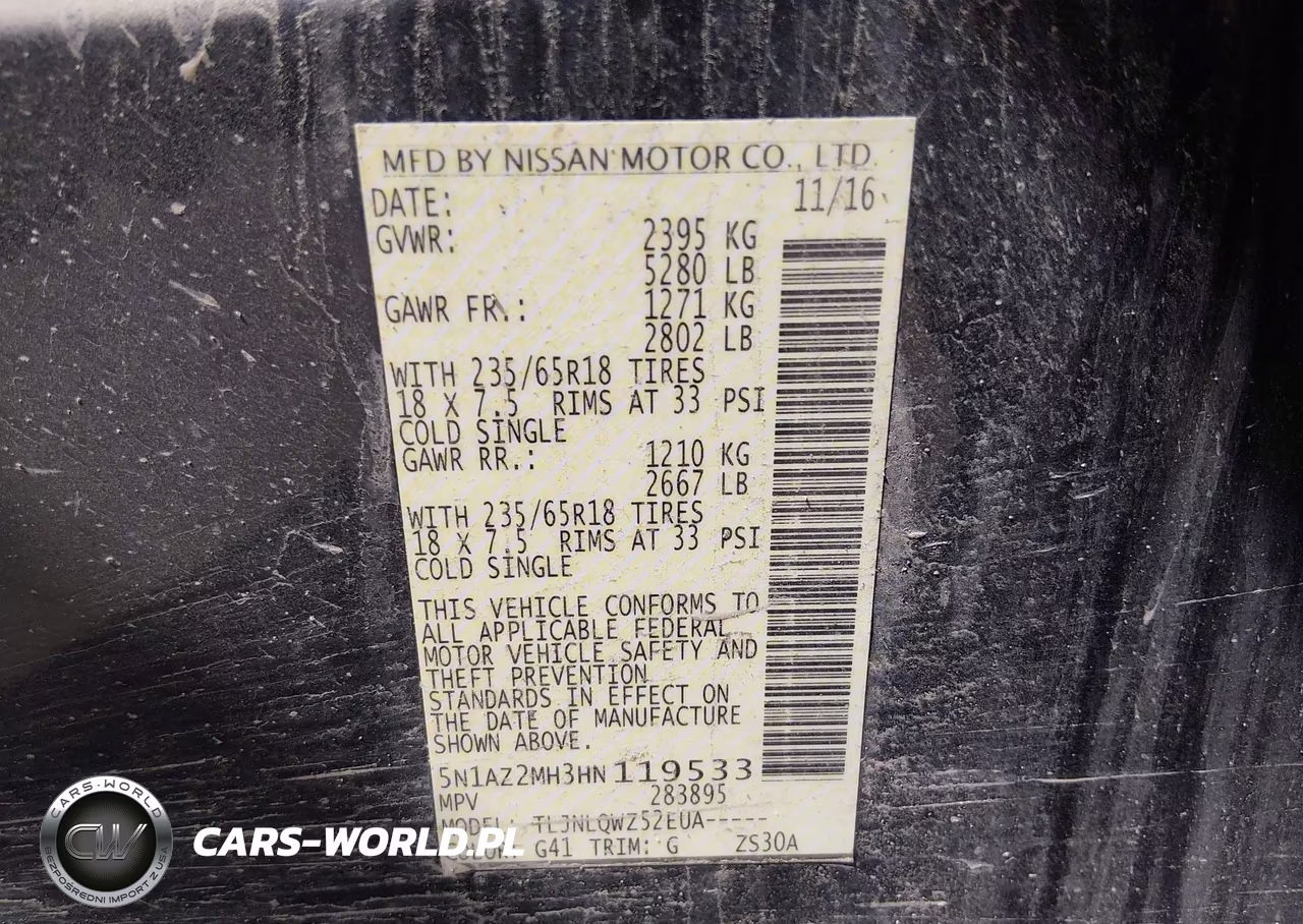 2017 Nissan Murano Sv VIN:5N1AZ2MH3HN119533 - 9
