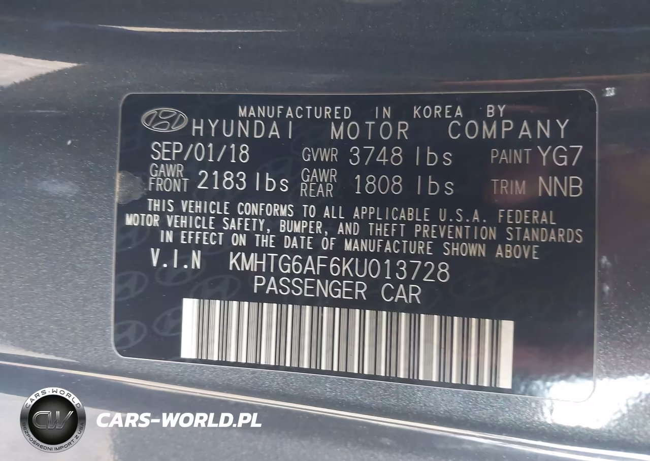 2019 Hyundai Veloster 2.0 VIN:KMHTG6AF6KU013728 - 9
