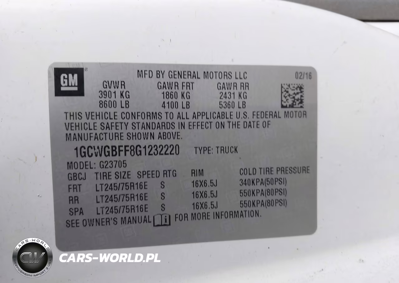 2016 Chevrolet Express 2500 Work Van VIN:1GCWGBFF8G1232220 - 9