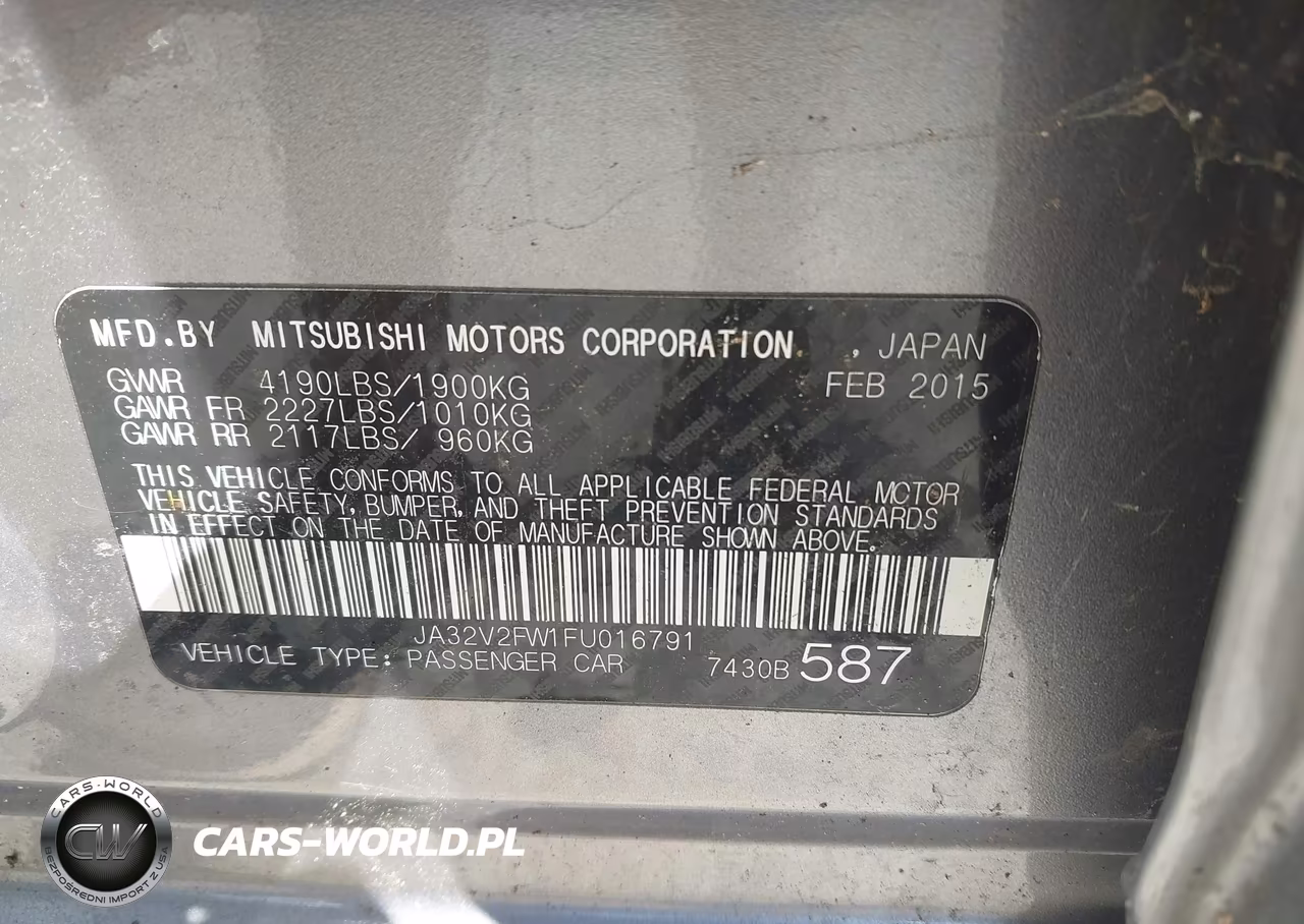 2015 Mitsubishi Lancer Se VIN:JA32V2FW1FU016791 - 9