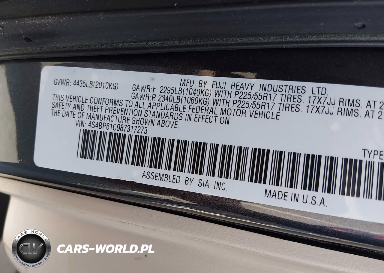 2008 Subaru Outback 2.5I-2.5I L.l. Bean Edition VIN:4S4BP61C987317273 - 9