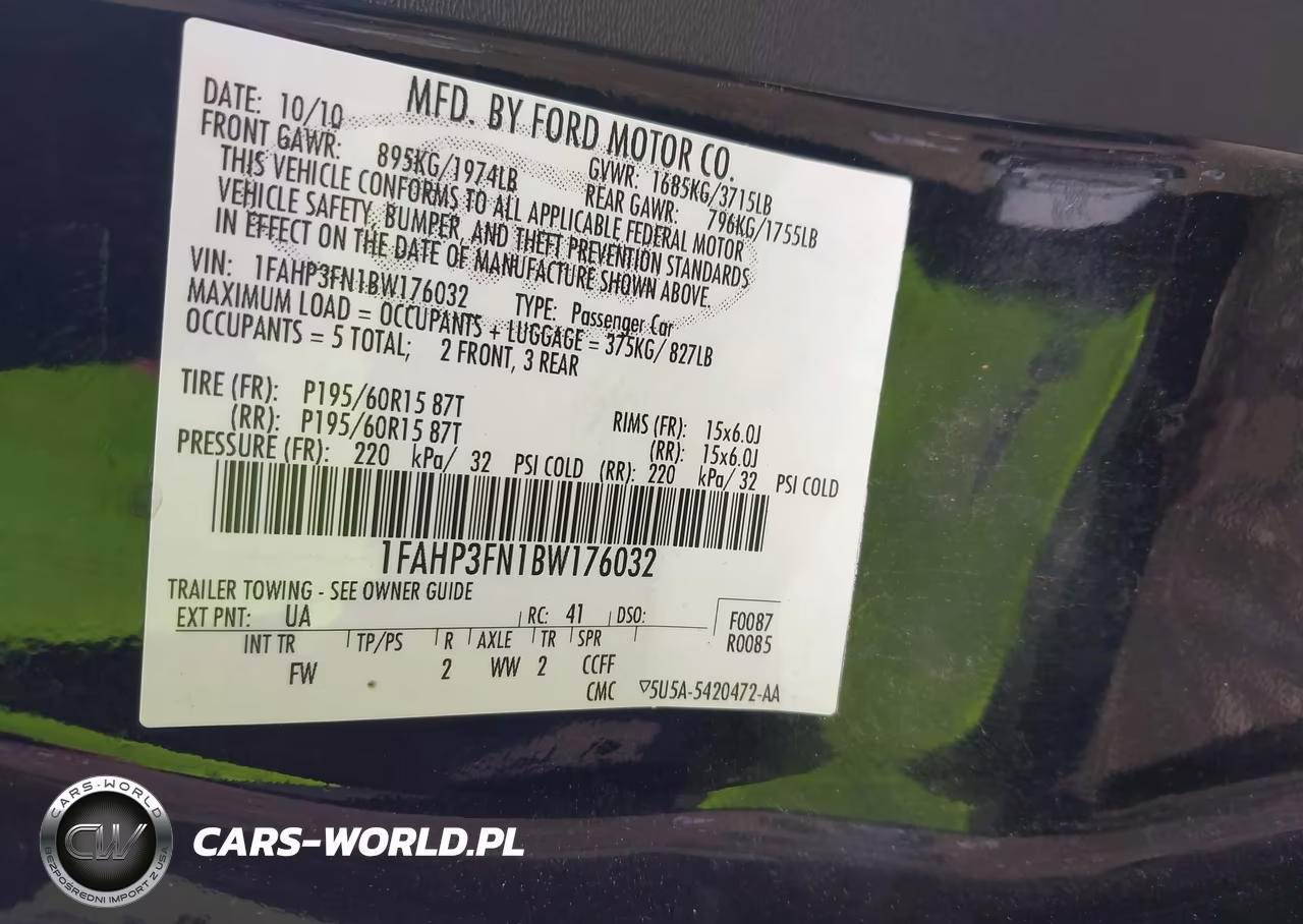 2011 Ford Focus Se VIN:1FAHP3FN1BW176032 - 9