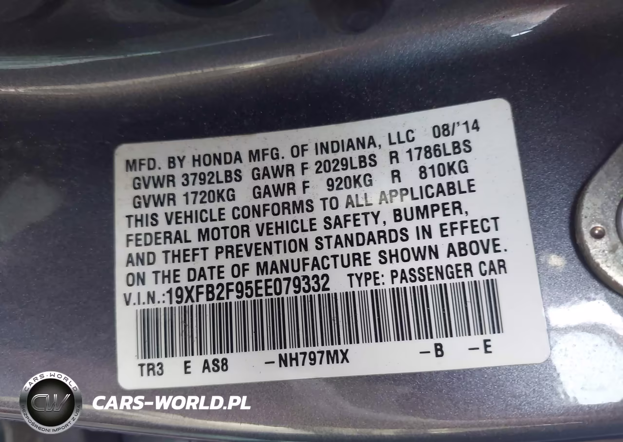 2014 Honda Civic Ex-L VIN:19XFB2F95EE079332 - 9
