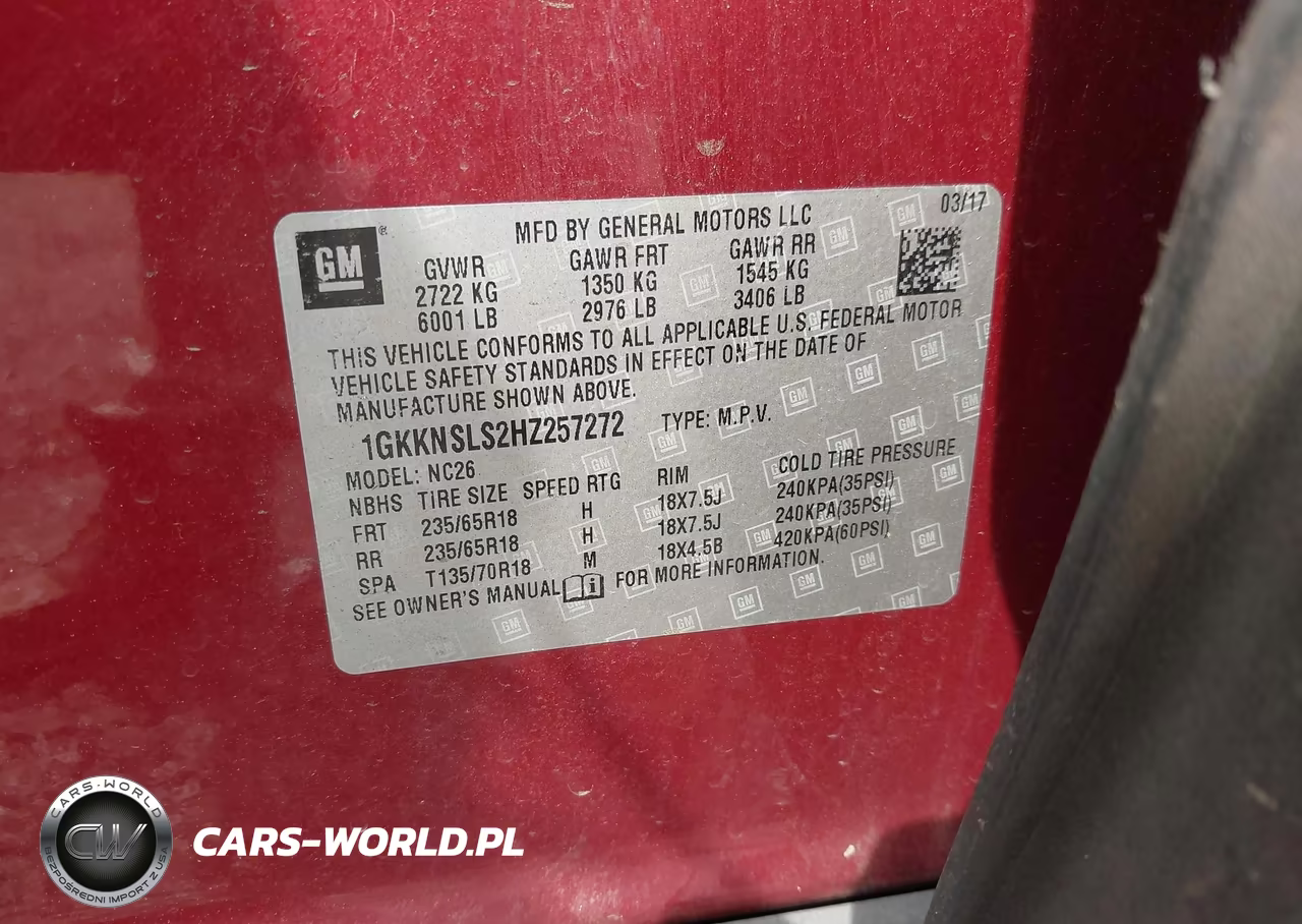 2017 GMC Acadia Sle-2 VIN:1GKKNSLS2HZ257272 - 9