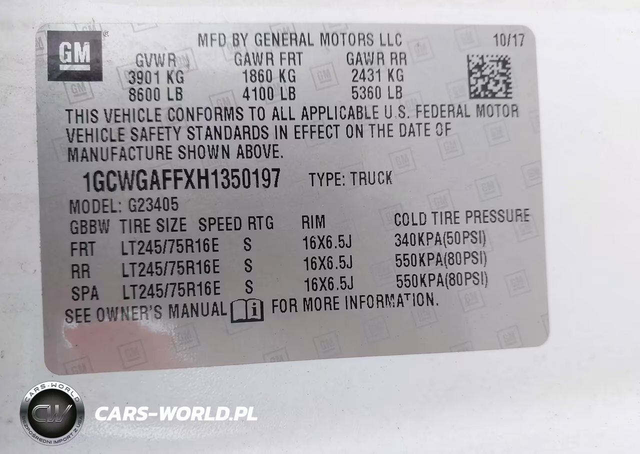 2017 Chevrolet Express 2500 Work Van VIN:1GCWGAFFXH1350197 - 9