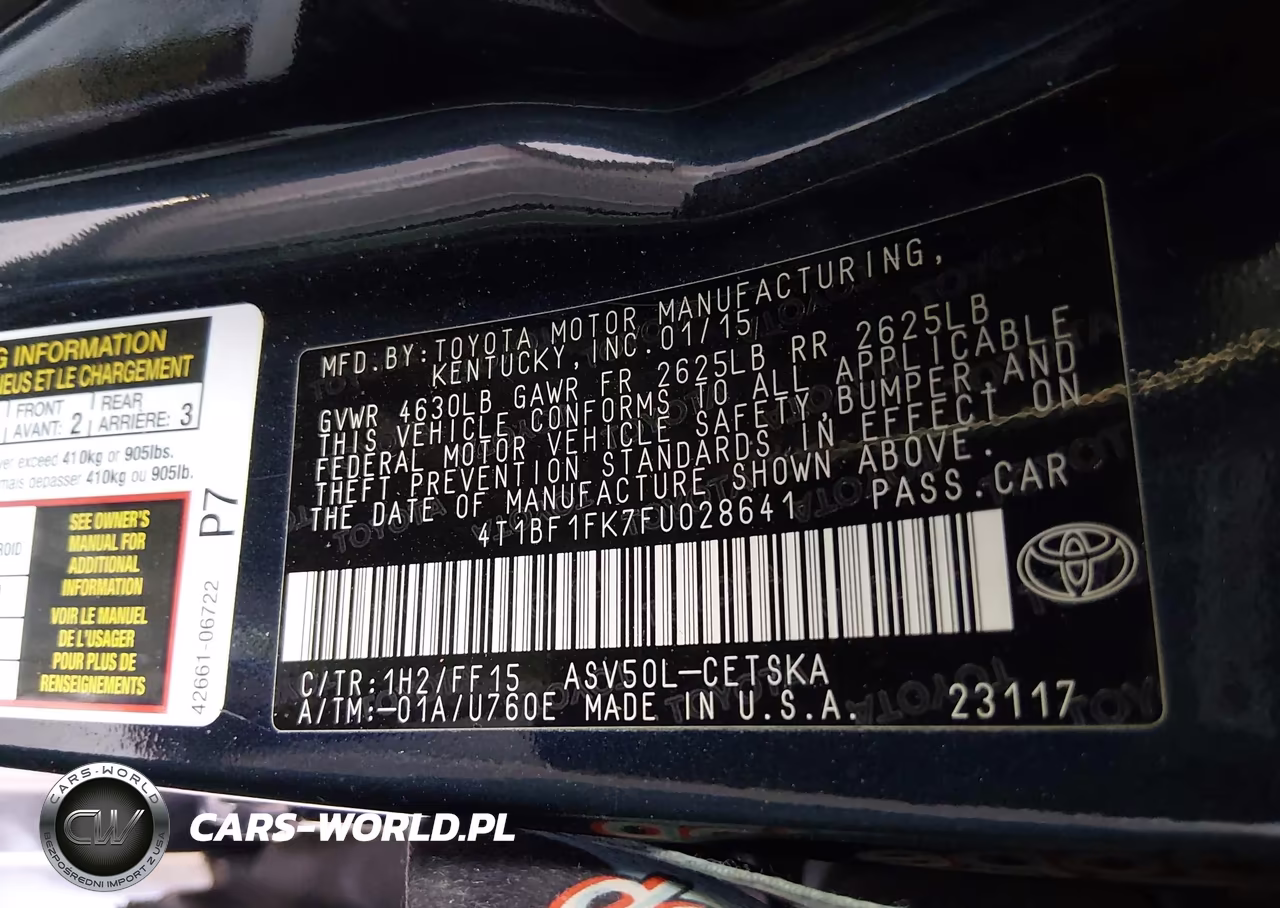 2015 Toyota Camry Se VIN:4T1BF1FK7FU028641 - 9