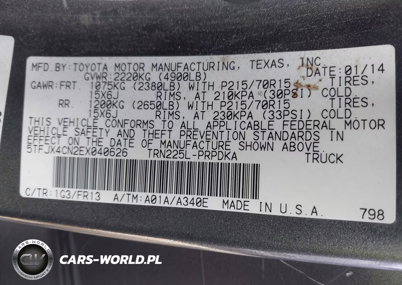 2014 Toyota Tacoma VIN:5TFJX4CN2EX040626 - 9