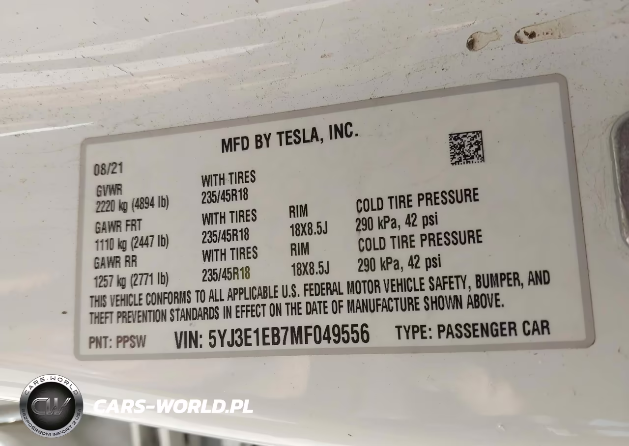 2021 Tesla Model 3 Long Range Dual Motor All-Wheel Drive VIN:5YJ3E1EB7MF049556 - 9