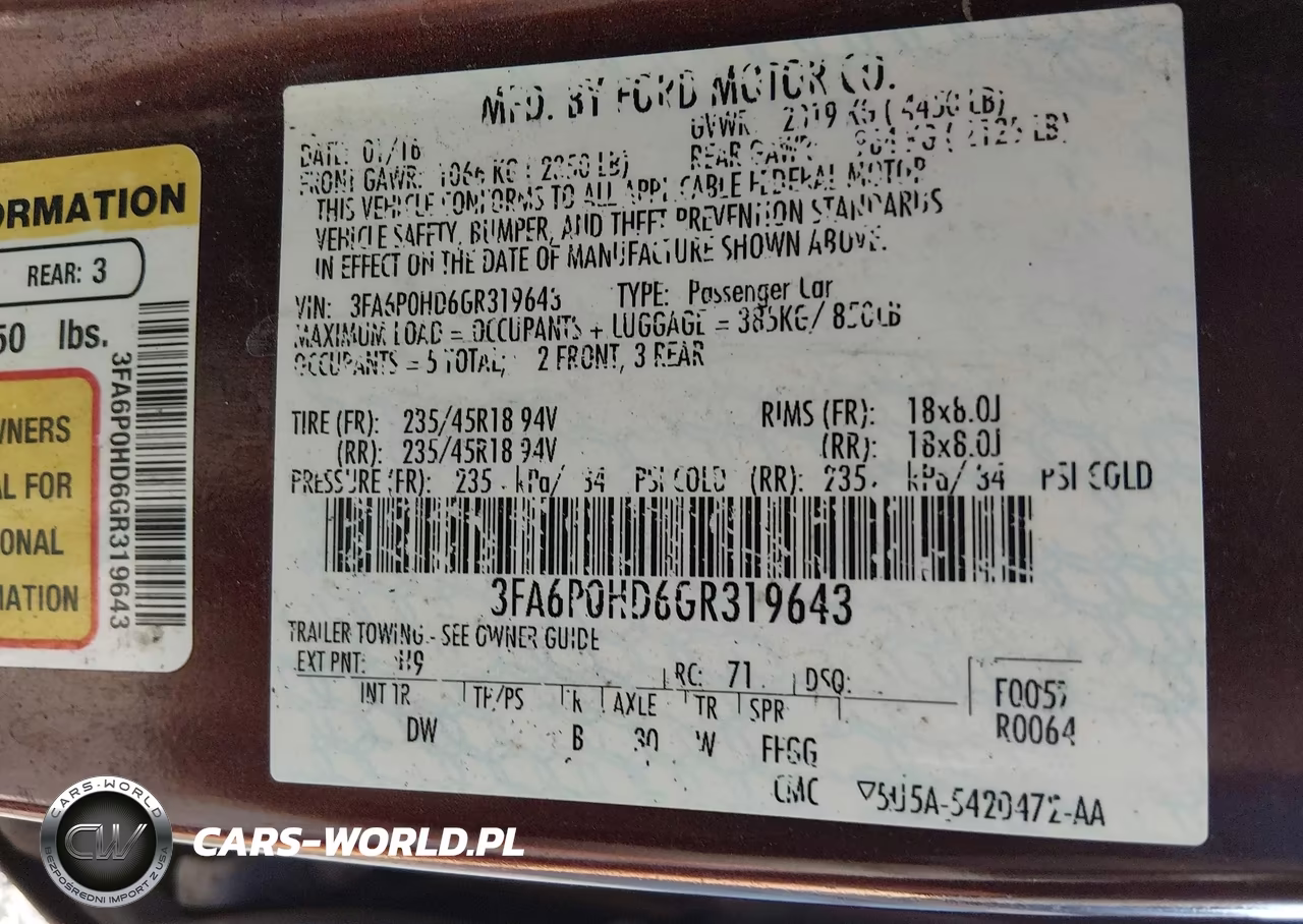 2016 Ford Fusion Se VIN:3FA6P0HD6GR319643 - 9