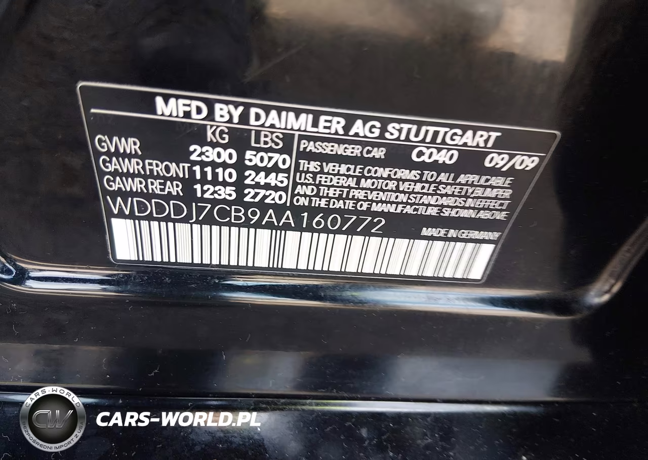 2010 Mercedes-Benz Cls 550 VIN:WDDDJ7CB9AA160772 - 9