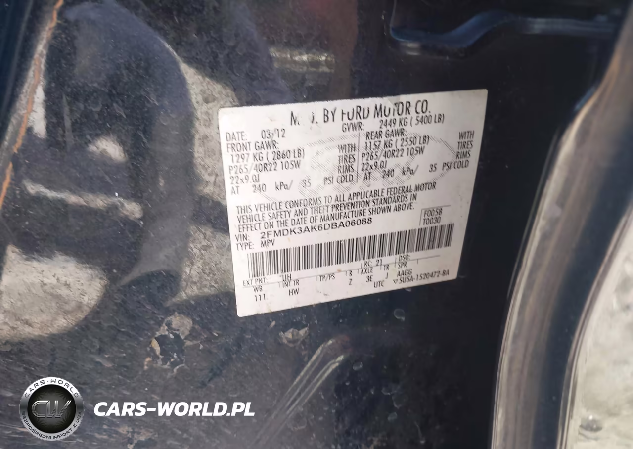 2013 Ford Edge Sport VIN:2FMDK3AK6DBA06088 - 9