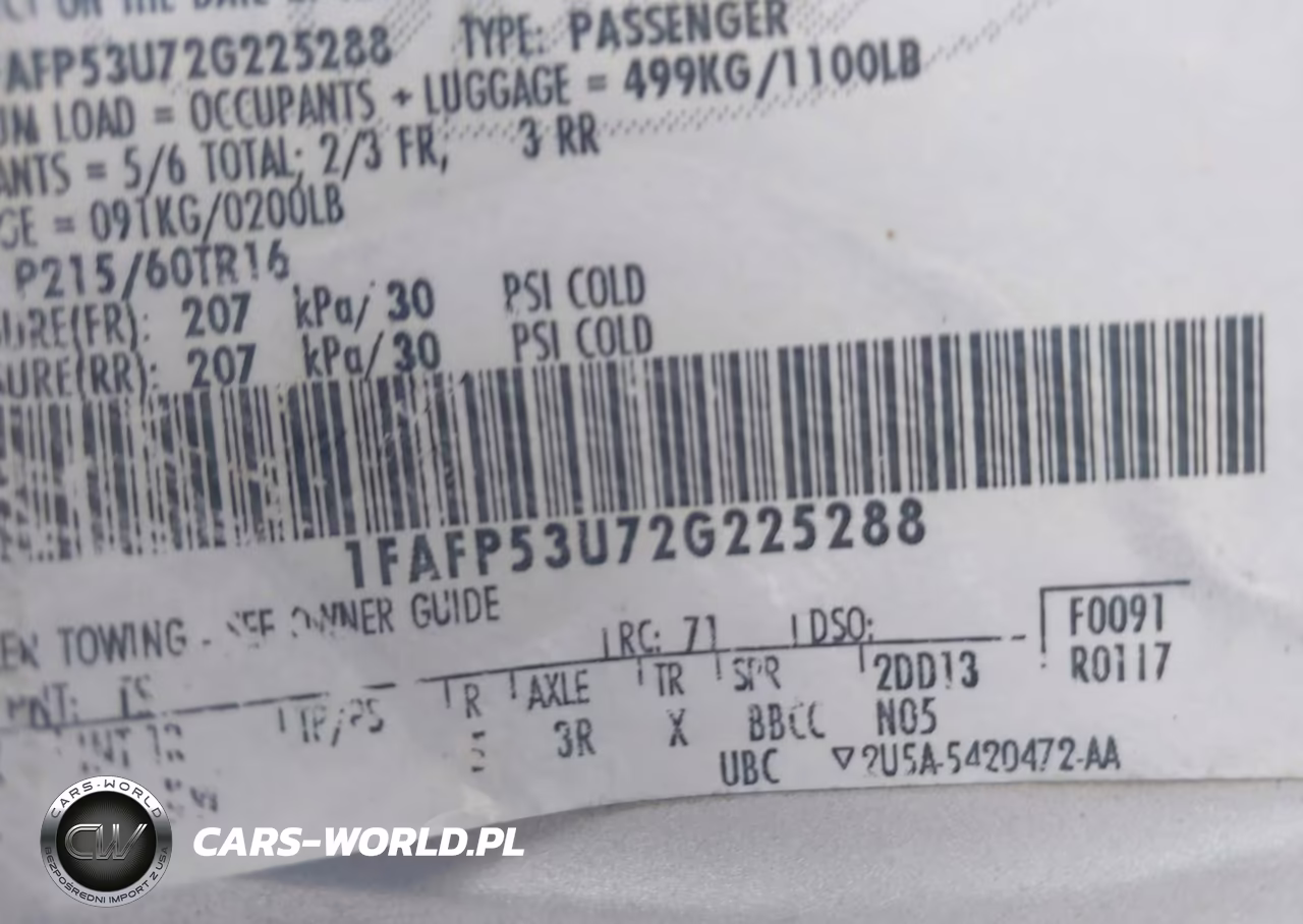 2002 Ford Taurus Se VIN:1FAFP53U72G225288 - 9
