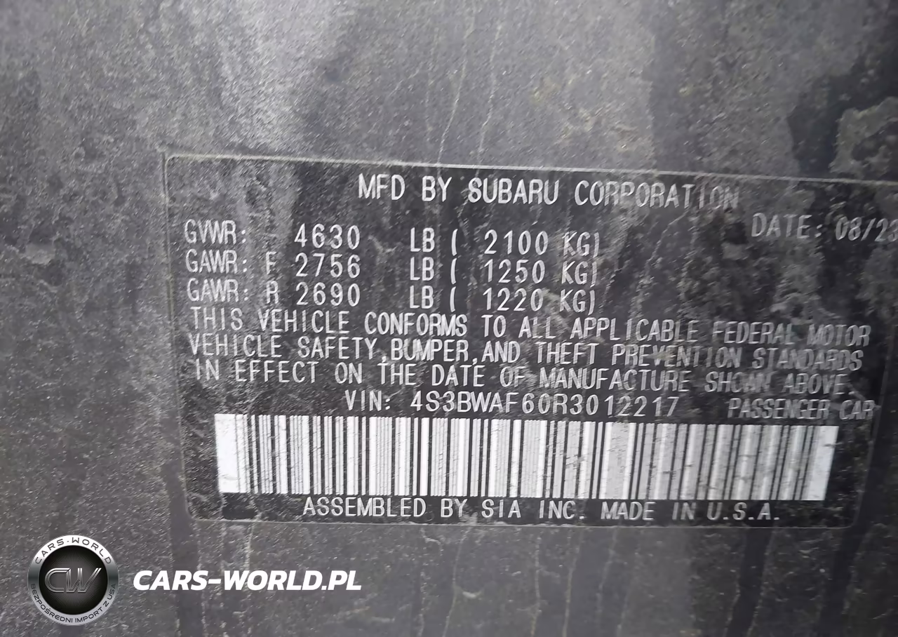 2024 Subaru Legacy Premium VIN:4S3BWAF60R3012217 - 9