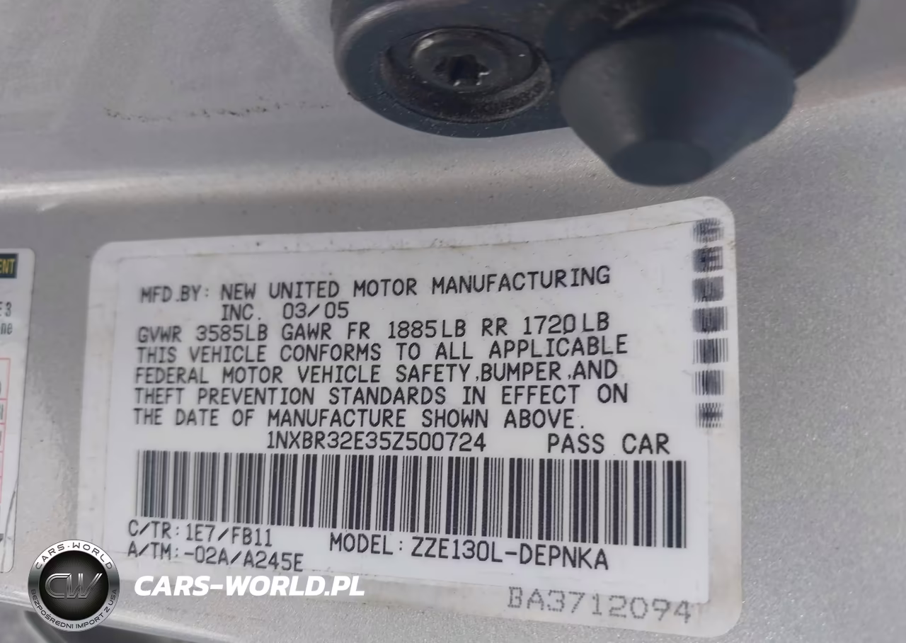 2005 Toyota Corolla Le VIN:1NXBR32E35Z500724 - 9