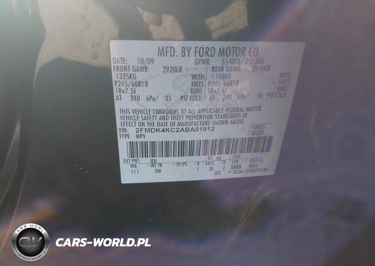 2010 Ford Edge Limited VIN:2FMDK4KC2ABA51912 - 9