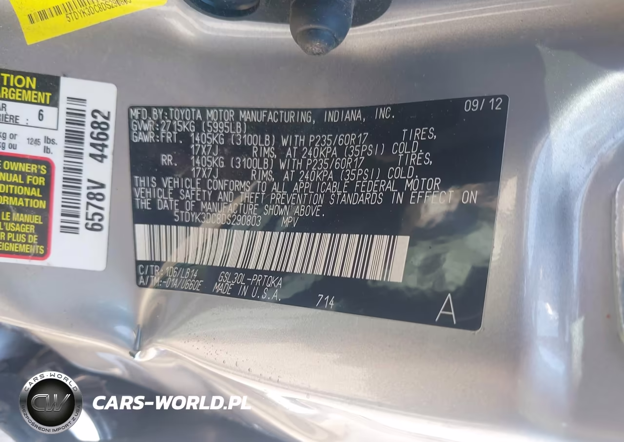 2013 Toyota Sienna Xle V6 8 Passenger VIN:5TDYK3DC8DS290803 - 9