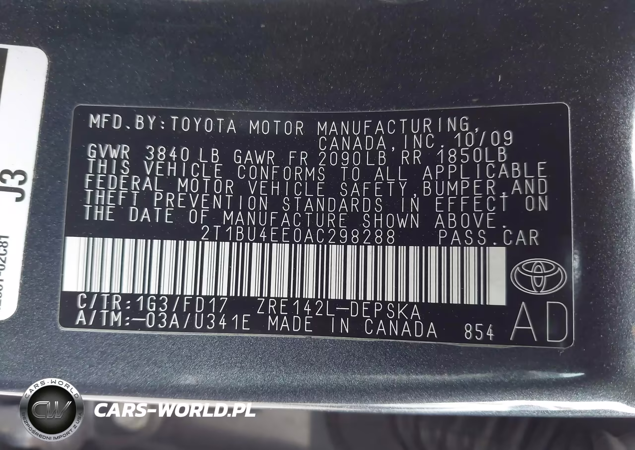 2010 Toyota Corolla S VIN:2T1BU4EE0AC298288 - 9