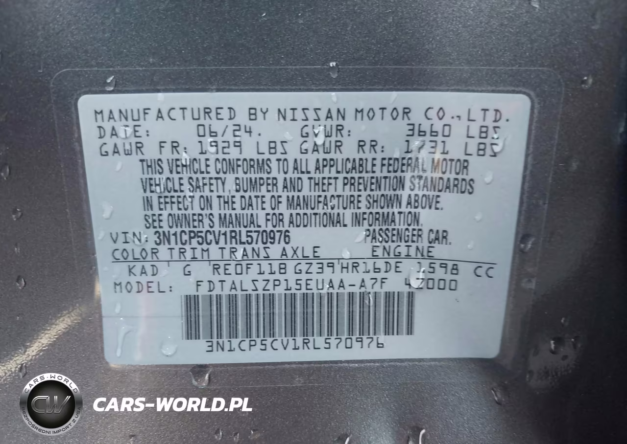 2024 Nissan Kicks Sv Xtronic Cvt VIN:3N1CP5CV1RL570976 - 9
