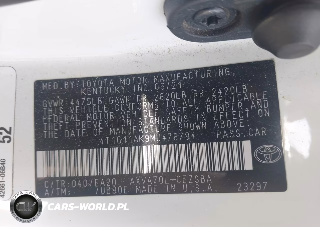 2021 Toyota Camry Se VIN:4T1G11AK9MU478784 - 9