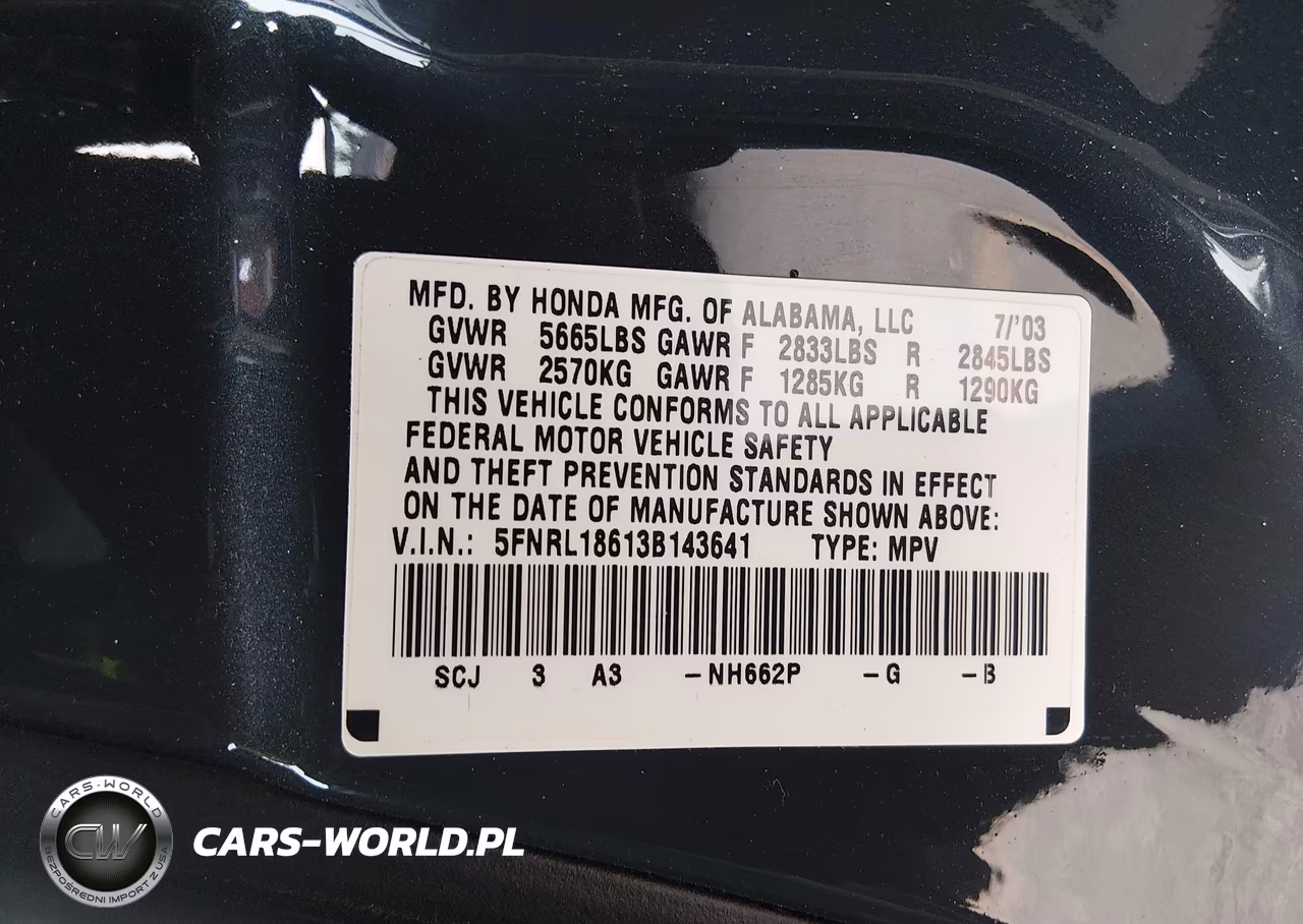 2003 Honda Odyssey Ex VIN:5FNRL18613B143641 - 9