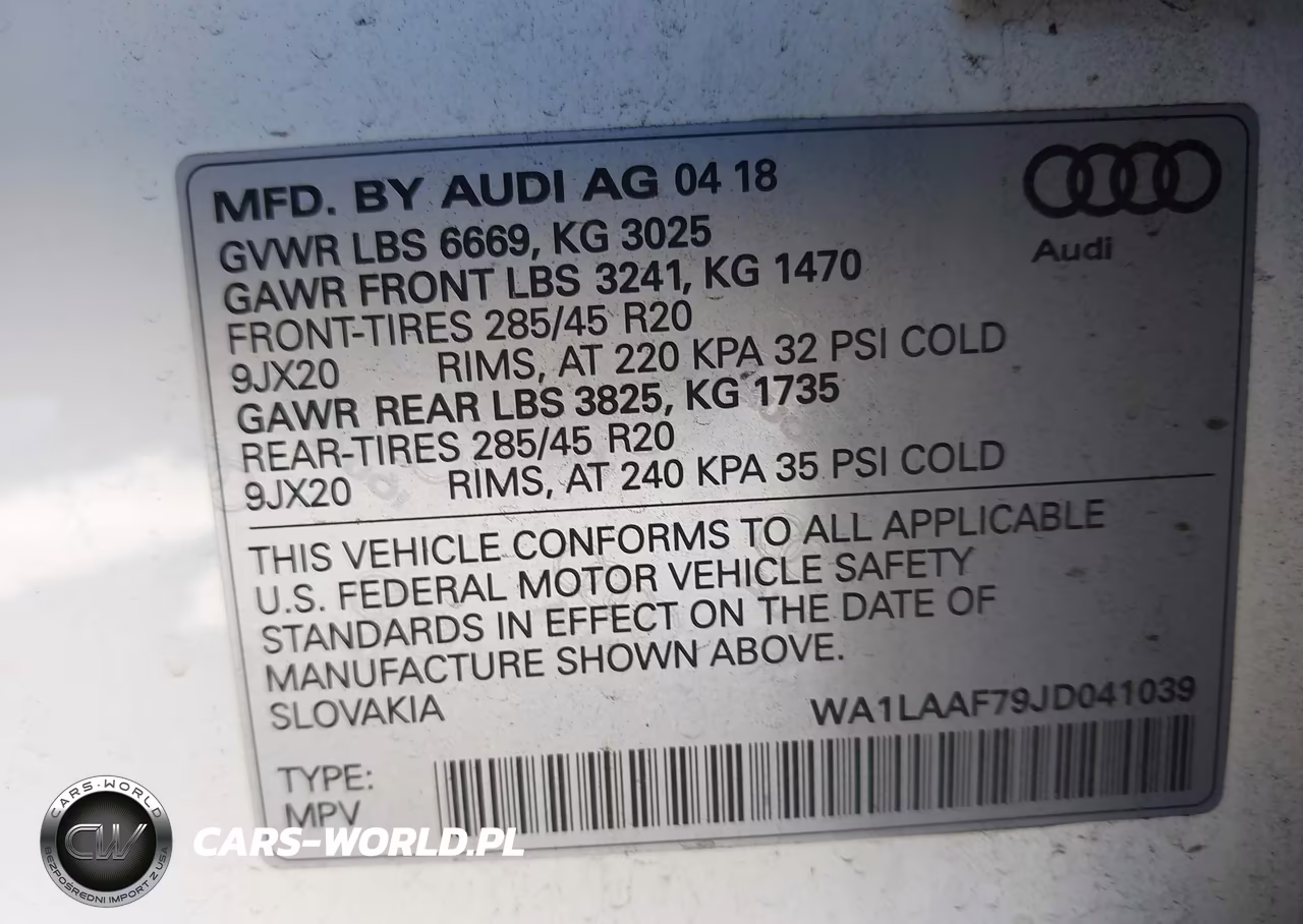 2018 Audi Q7 3.0T Premium VIN:WA1LAAF79JD041039 - 9