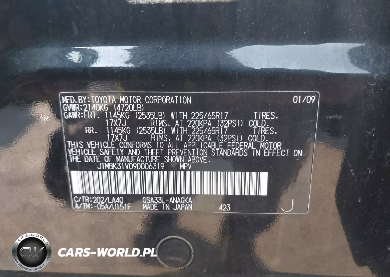 2009 Toyota Rav4 Limited V6 VIN:JTMBK31V09D006319 - 9