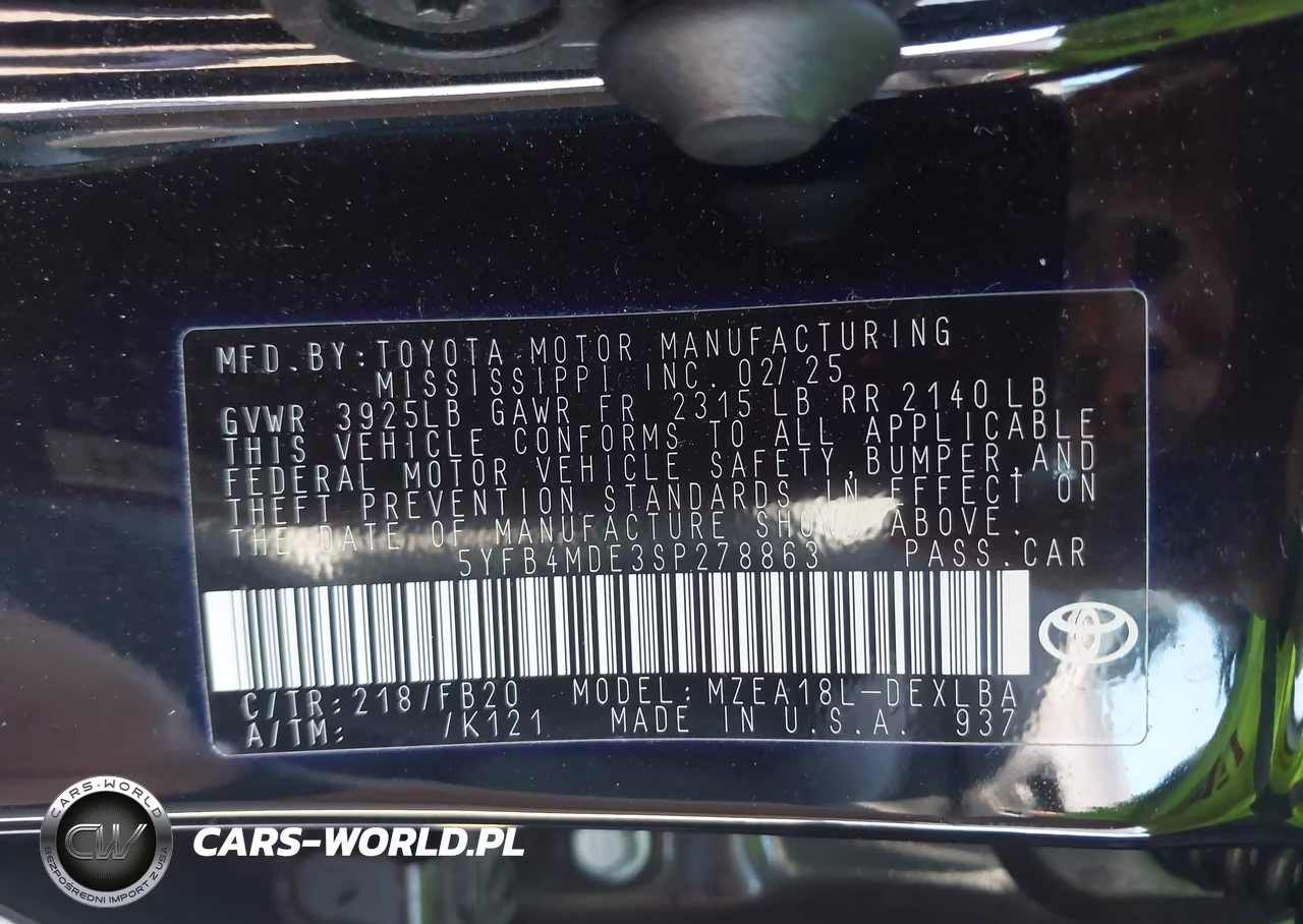 2025 Toyota Corolla Le VIN:5YFB4MDE3SP278863 - 9