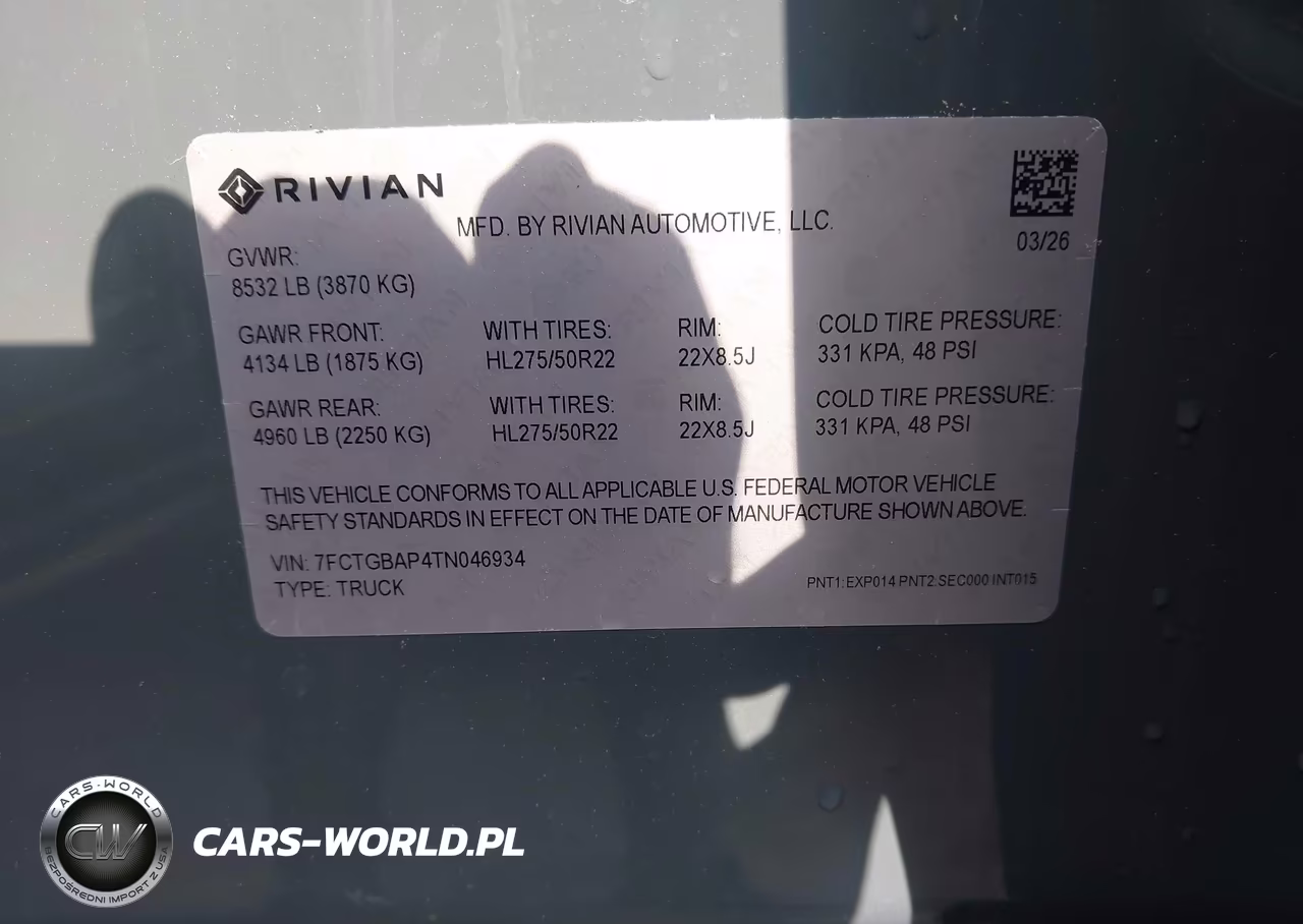 2026 Rivian R1T Tri Motor Max Pack VIN:7FCTGBAP4TN046934 - 9