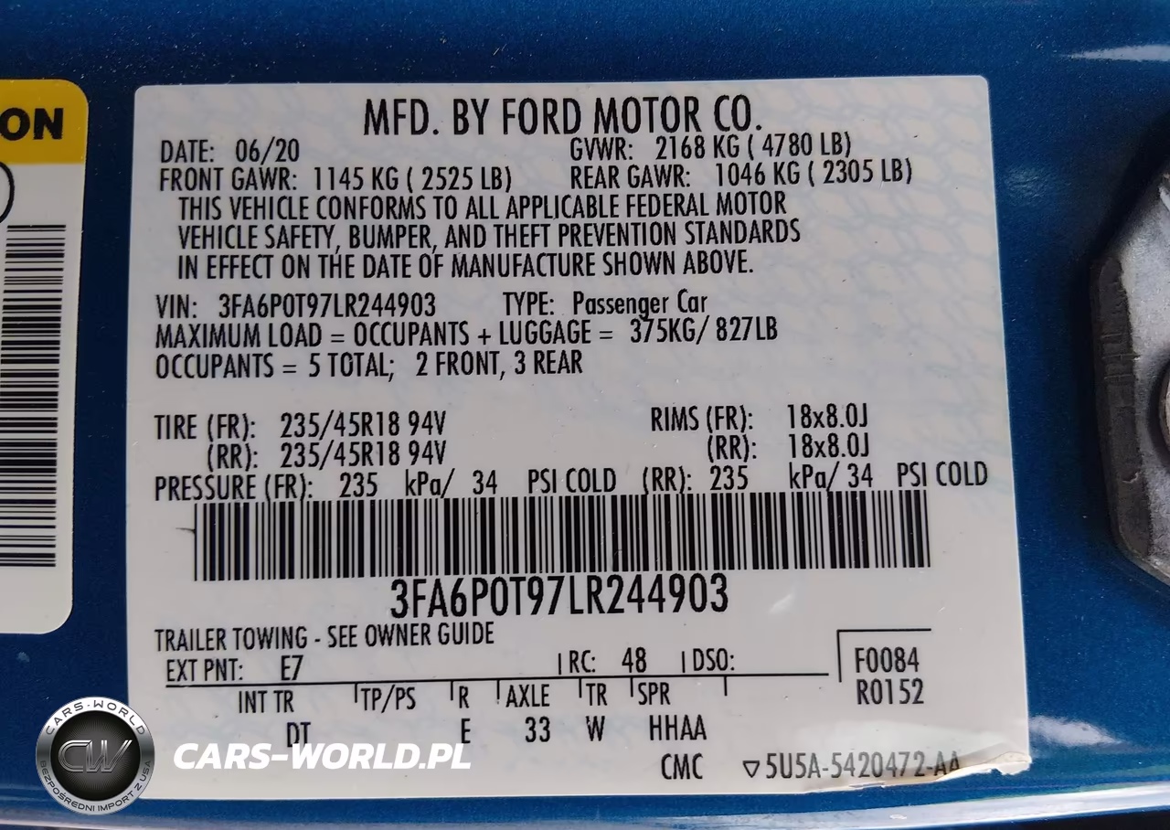 2020 Ford Fusion Se VIN:3FA6P0T97LR244903 - 9