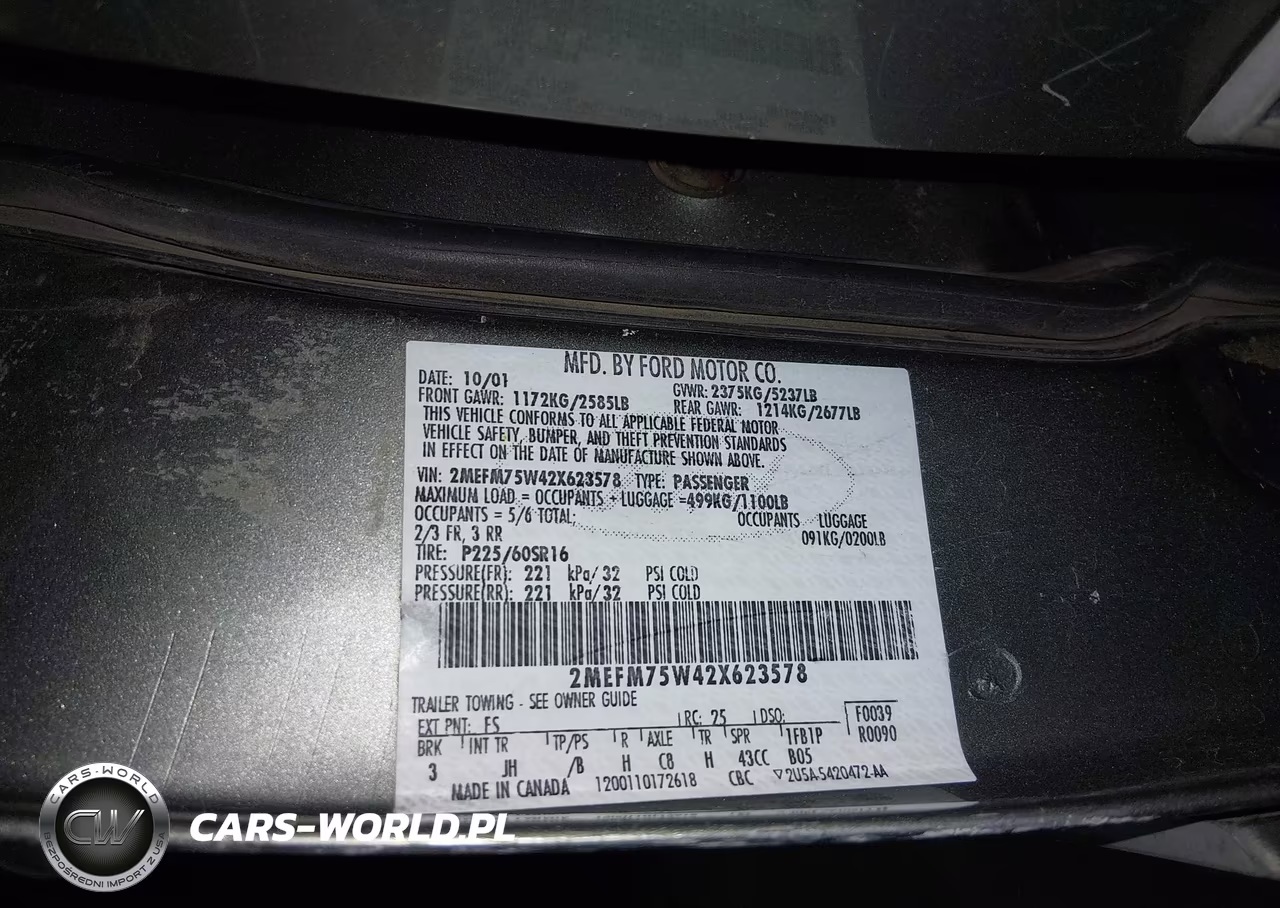 2002 Mercury Grand Marquis Ls VIN:2MEFM75W42X623578 - 9