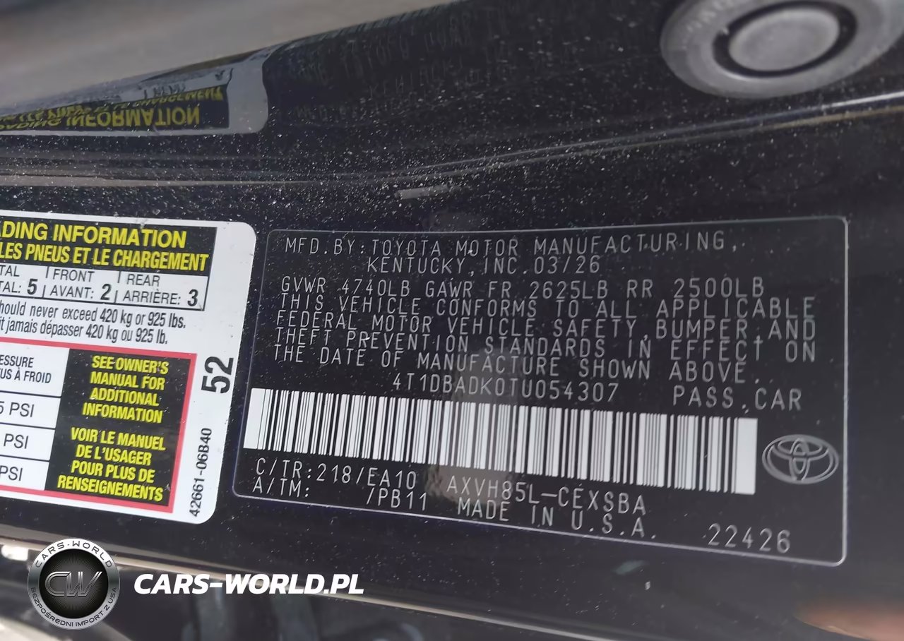 2026 Toyota Camry Se VIN:4T1DBADK0TU054307 - 9