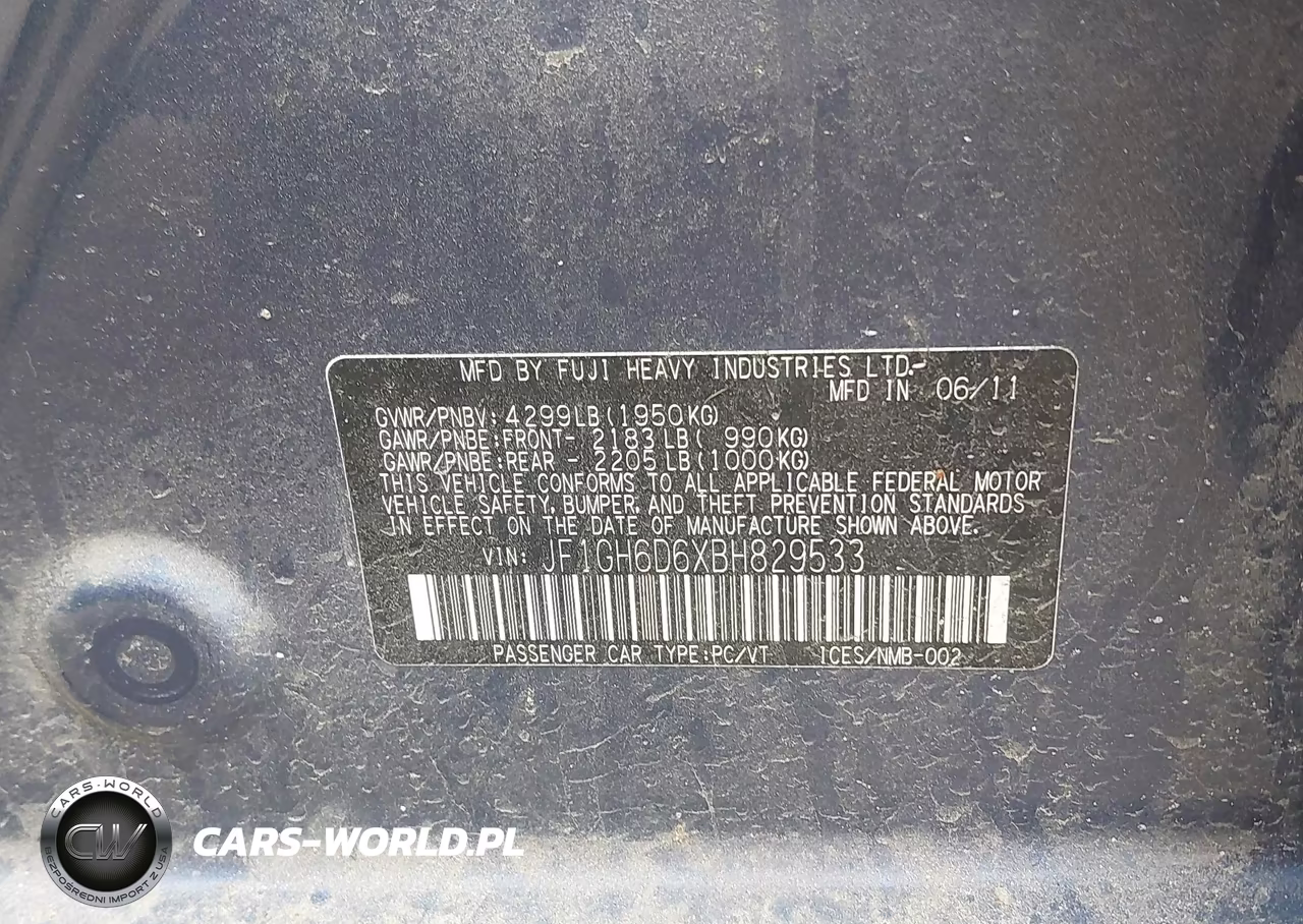 2011 Subaru Impreza Outback Sport VIN:JF1GH6D6XBH829533 - 9