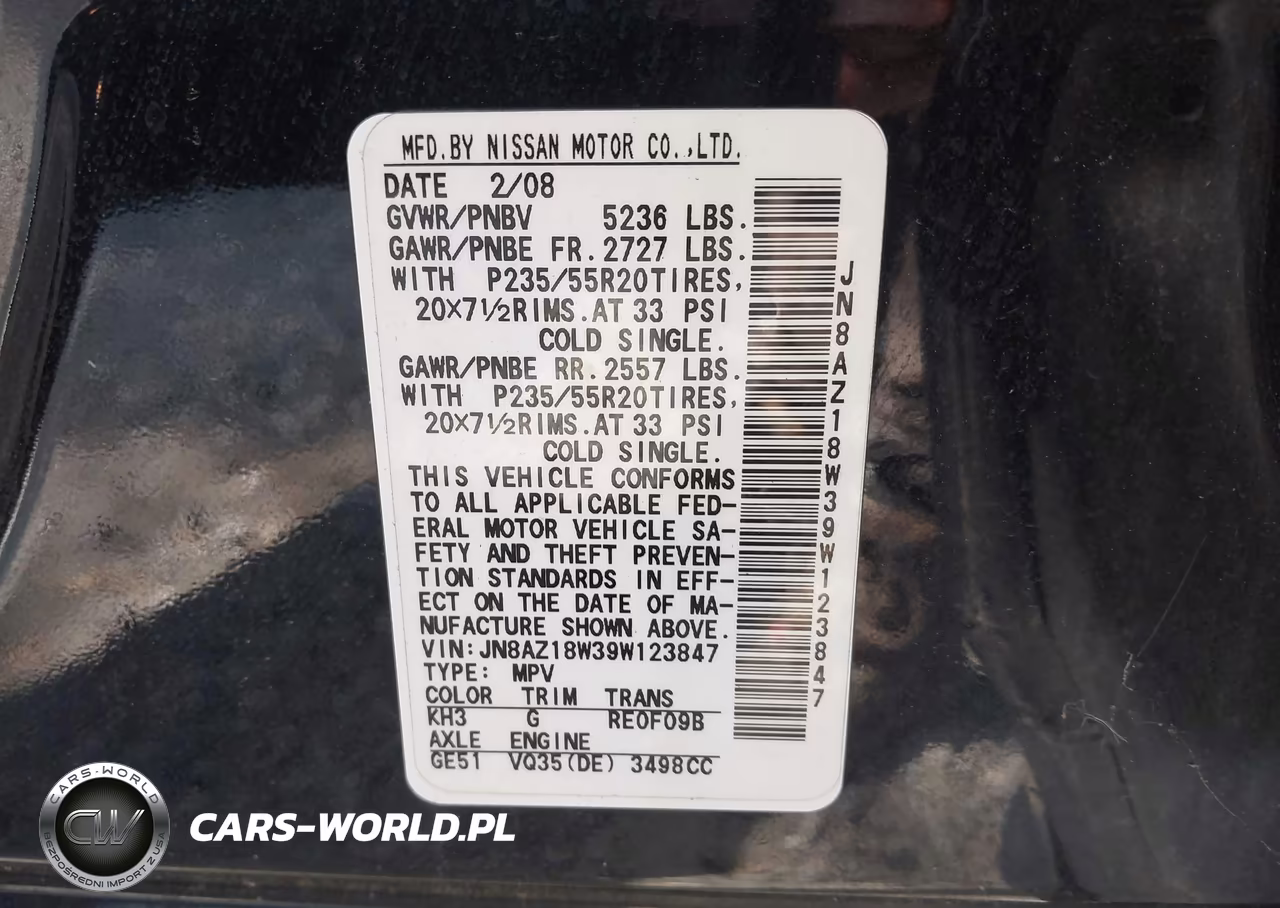 2009 Nissan Murano Le VIN:JN8AZ18W39W123847 - 9