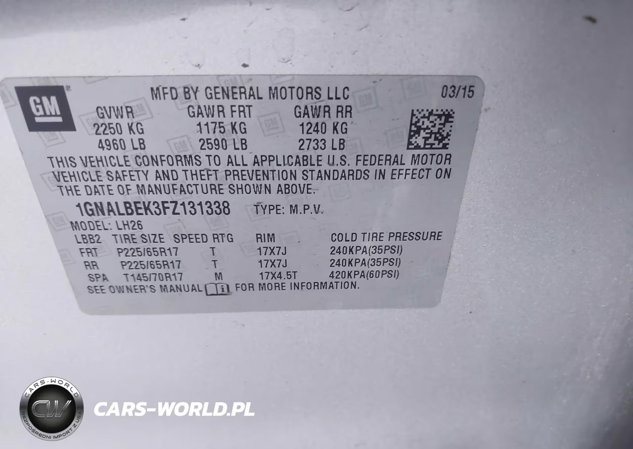 2015 Chevrolet Equinox Lt VIN:1GNALBEK3FZ131338 - 9