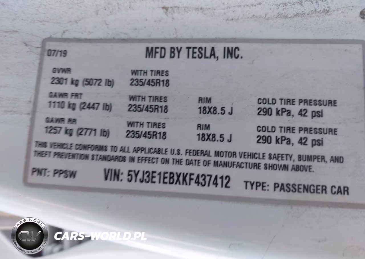 2019 Tesla Model 3 Long Range-Performance VIN:5YJ3E1EBXKF437412 - 9