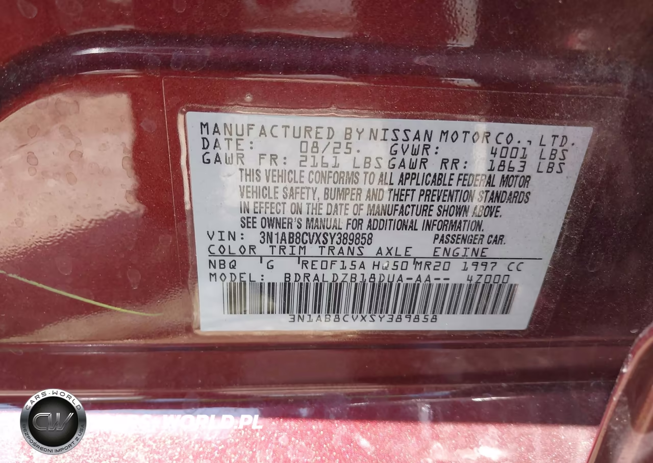 2025 Nissan Sentra Sv VIN:3N1AB8CVXSY389858 - 9