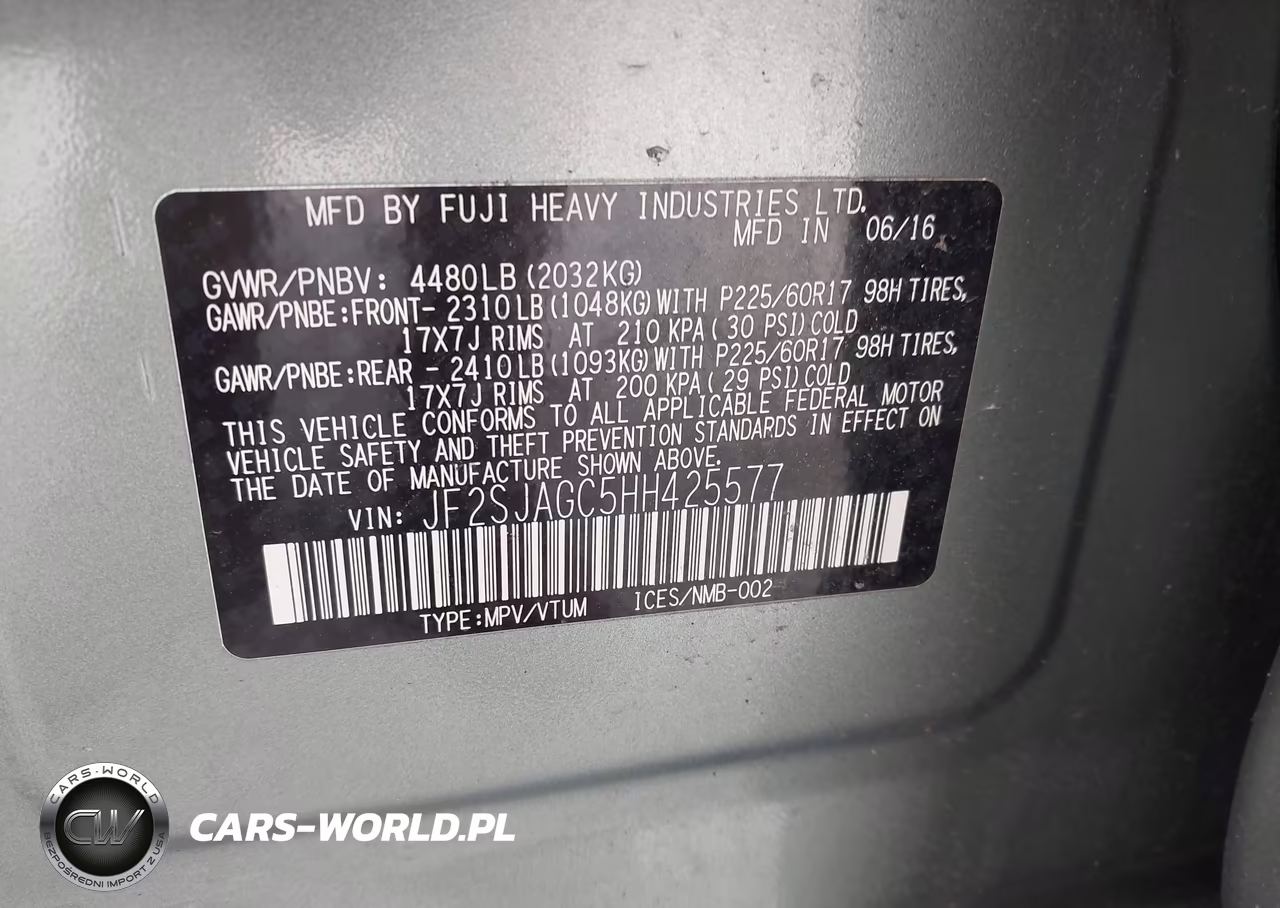2017 Subaru Forester 2.5I Premium VIN:JF2SJAGC5HH425577 - 9