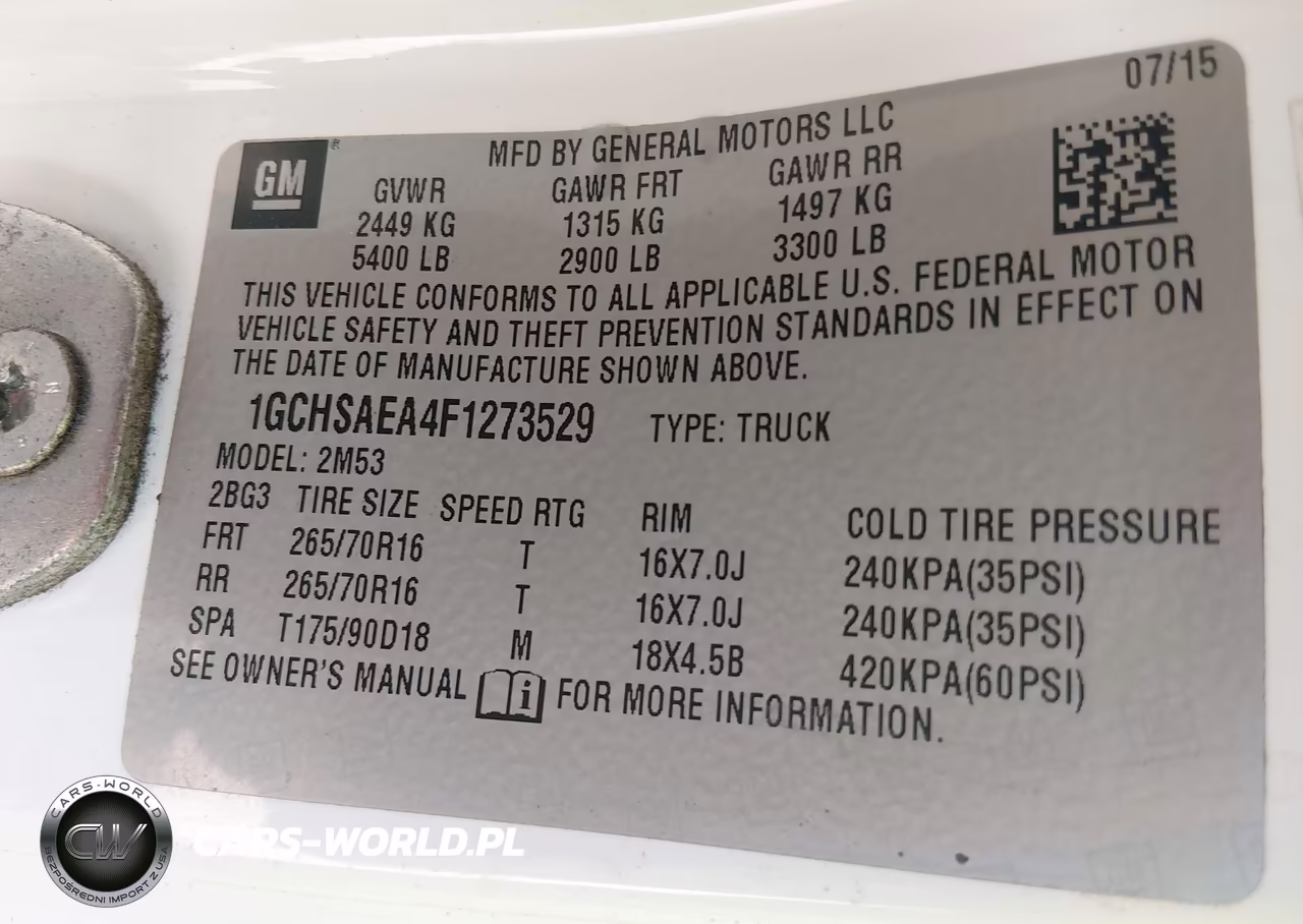 2015 Chevrolet Colorado Wt VIN:1GCHSAEA4F1273529 - 9