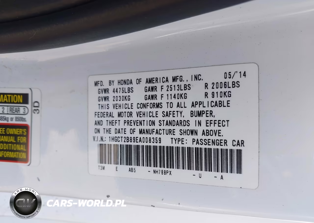 2014 Honda Accord Ex-L V-6 VIN:1HGCT2B89EA008359 - 9