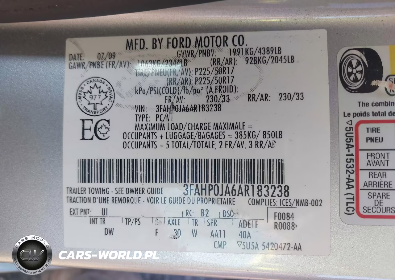 2010 Ford Fusion Sel VIN:3FAHP0JA6AR183238 - 9