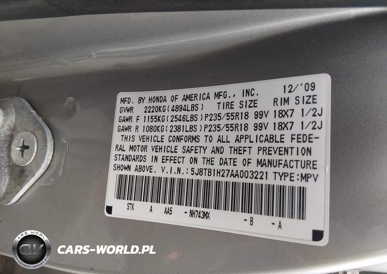 2010 Acura Rdx VIN:5J8TB1H27AA003221 - 9